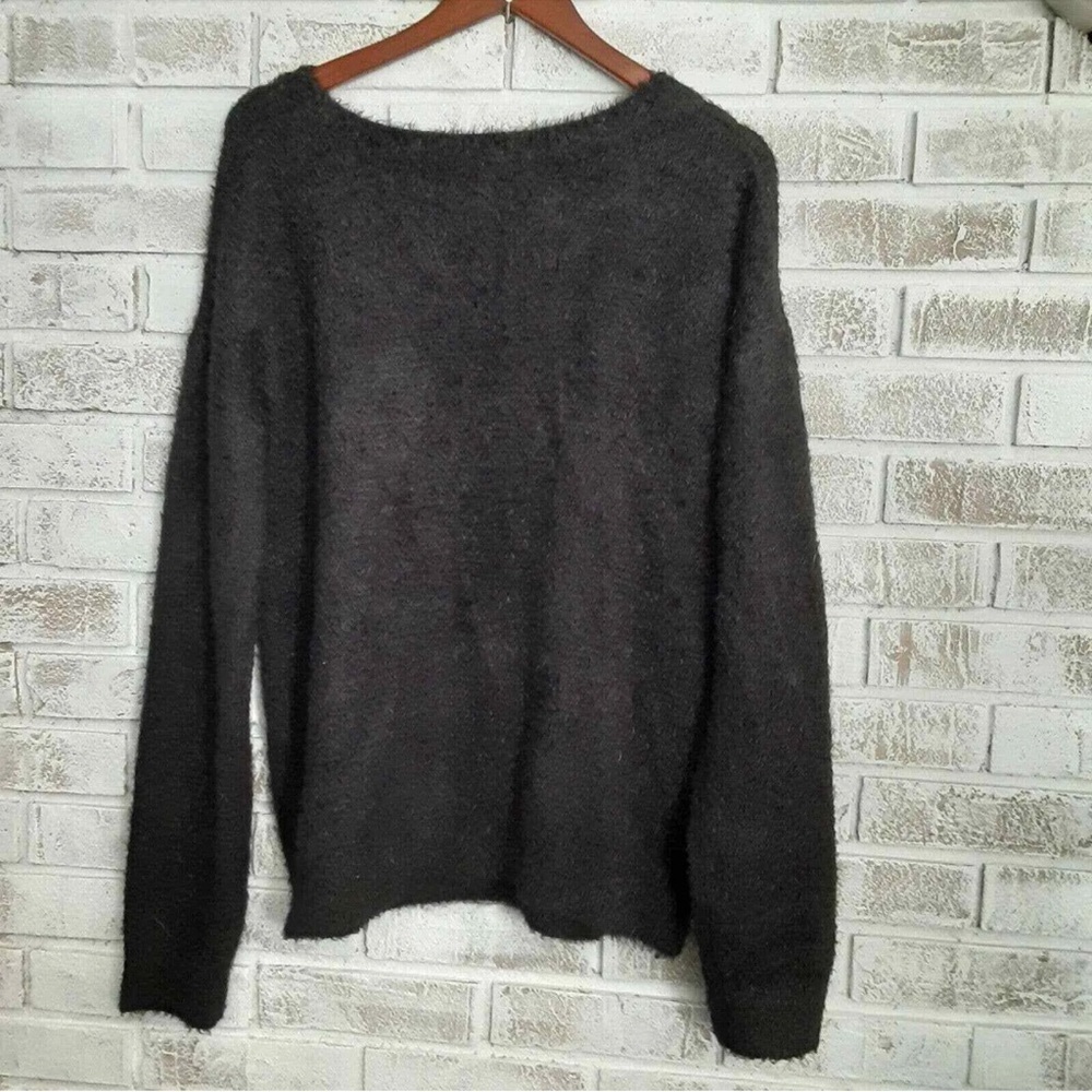 No Boundaries Black Sweater with Red Reindeer Design - Picture 2 of 10